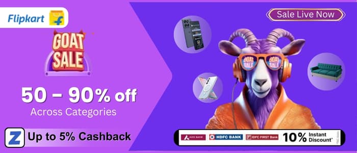 Flipkart’s Biggest GOAT Sale – Save Up to 90% + Extra Cashback!