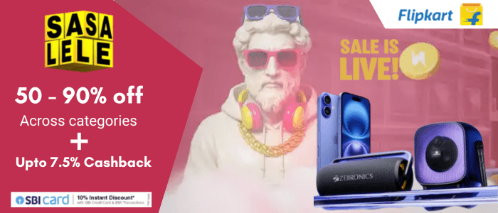 50% to 80% off on essentials with upto 7.5% cashback.