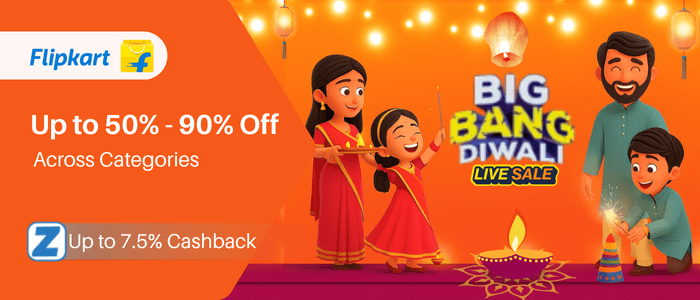 upto 50 to 90% off across categories on Flipkart + 7.5% Extra Cashback!