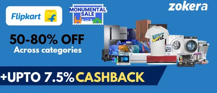 50 to 80% off across categories on flipkart Monumental Sale