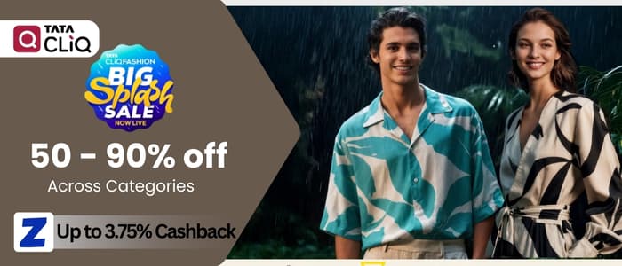 Tata CLiQ is Splashing Prices – Shop Now & Get Up to 90% Off + 3.75% Zokera Cashback