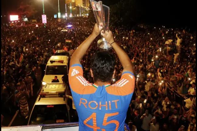 Rohit Sharma's Four-Word Dedication to India Sparks Viral Frenzy as Fans Flood Marine Drive