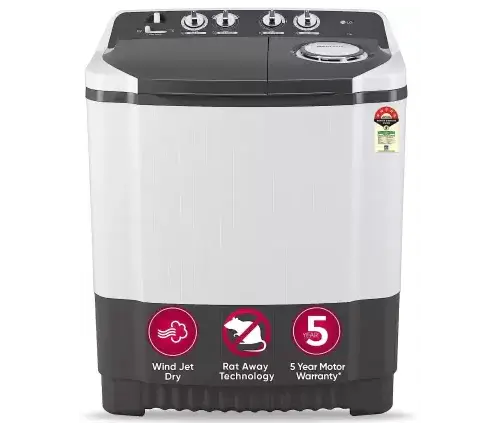 LG 7 kg 5 Star with Wind Jet Dry, Collar Scrubber and Rust Free Plastic Base Semi Automatic Top Load Washing Machine 