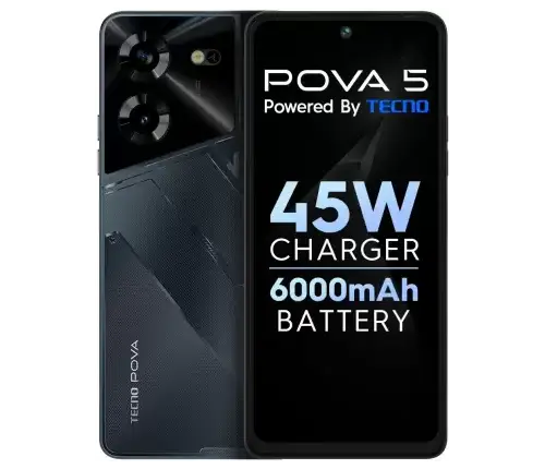 Tecno Pova 5 45W Ultra Fast Charging 6000mAh Big Battery 3D Textured Design 6.78 FHD 