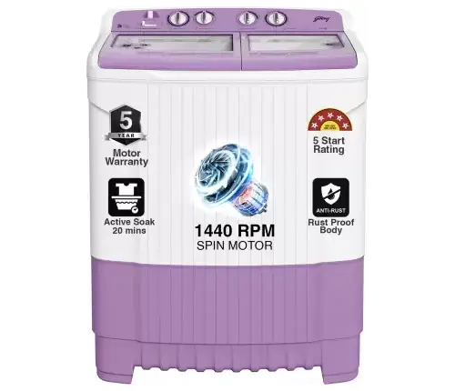 Godrej 8 kg with Tri-Roto Scrub Pulsator Washing Machine Semi Automatic Top Load 
