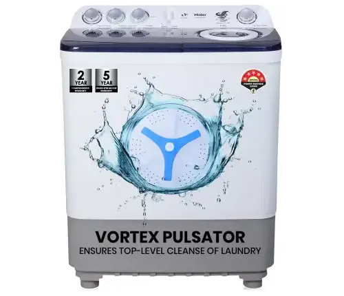 Haier 8 Kg 5 Star Anti-Bacterial Vortex Pulsator Semi Automatic Top Load Washing Machine 