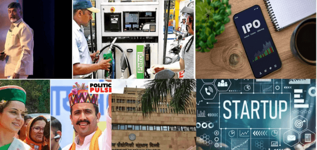 Business News:  Key Updates: IPO Listing, Fuel Prices, Startup Trends, IIT Placements, Naidu's Comeback, Kangana's Mandi Role 