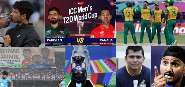 Sports News: T20 World Cup Triumph; Harbhajan-Akmal Drama; Pakistan vs Canada; Euro 2024 Guide; India's Crucial Qualifier; Alcaraz's Slam Milestone