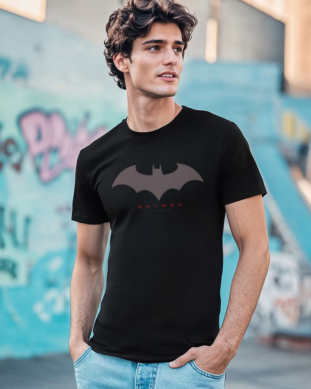 Buy Men's Black Batman Graphic Printed T-shirt Online at Bewakoof