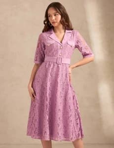 OUTZIDR Women A-line Purple Midi/Calf Length Dress - Buy OUTZIDR Women A-line Purple Midi/Calf Length Dress Online at Best Prices in India | Shopsy.in