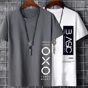 AXXITUDE Printed Men Grey, White T-Shirt