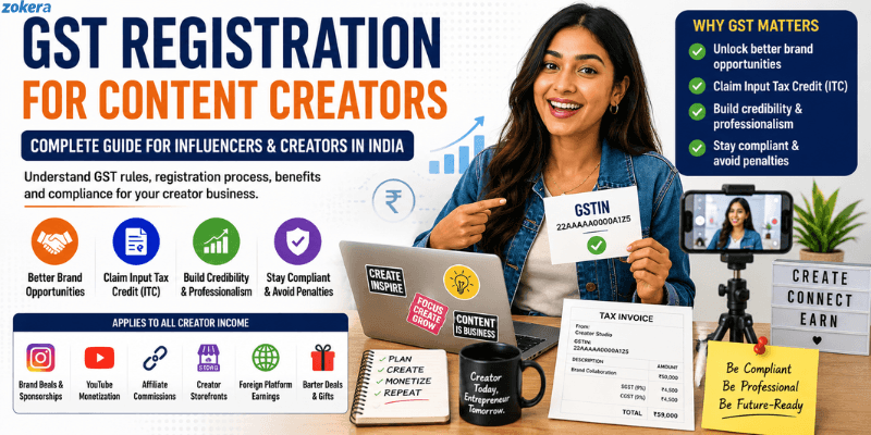 GST Registration for Content Creators in India: Rules, Threshold, Process & GST on AdSense