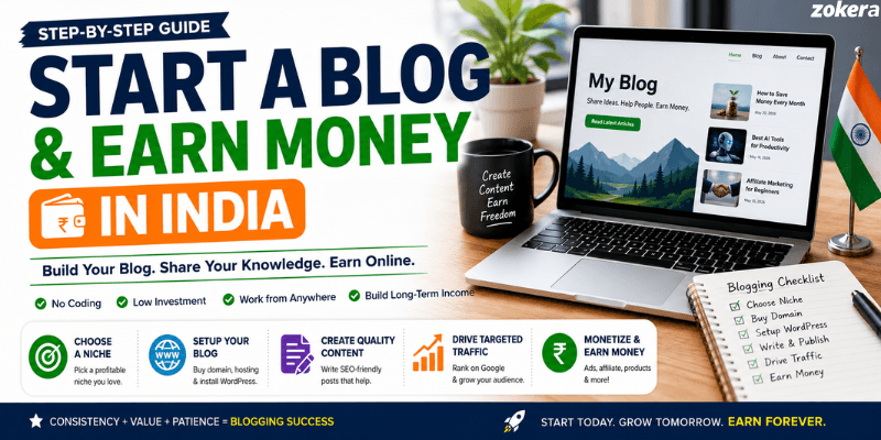 How to Start a Blog and Earn Money in India (Complete Beginner's Guide 2026)